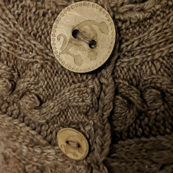 Anthropologie wood button crochet sweater - Picture 6 of 8